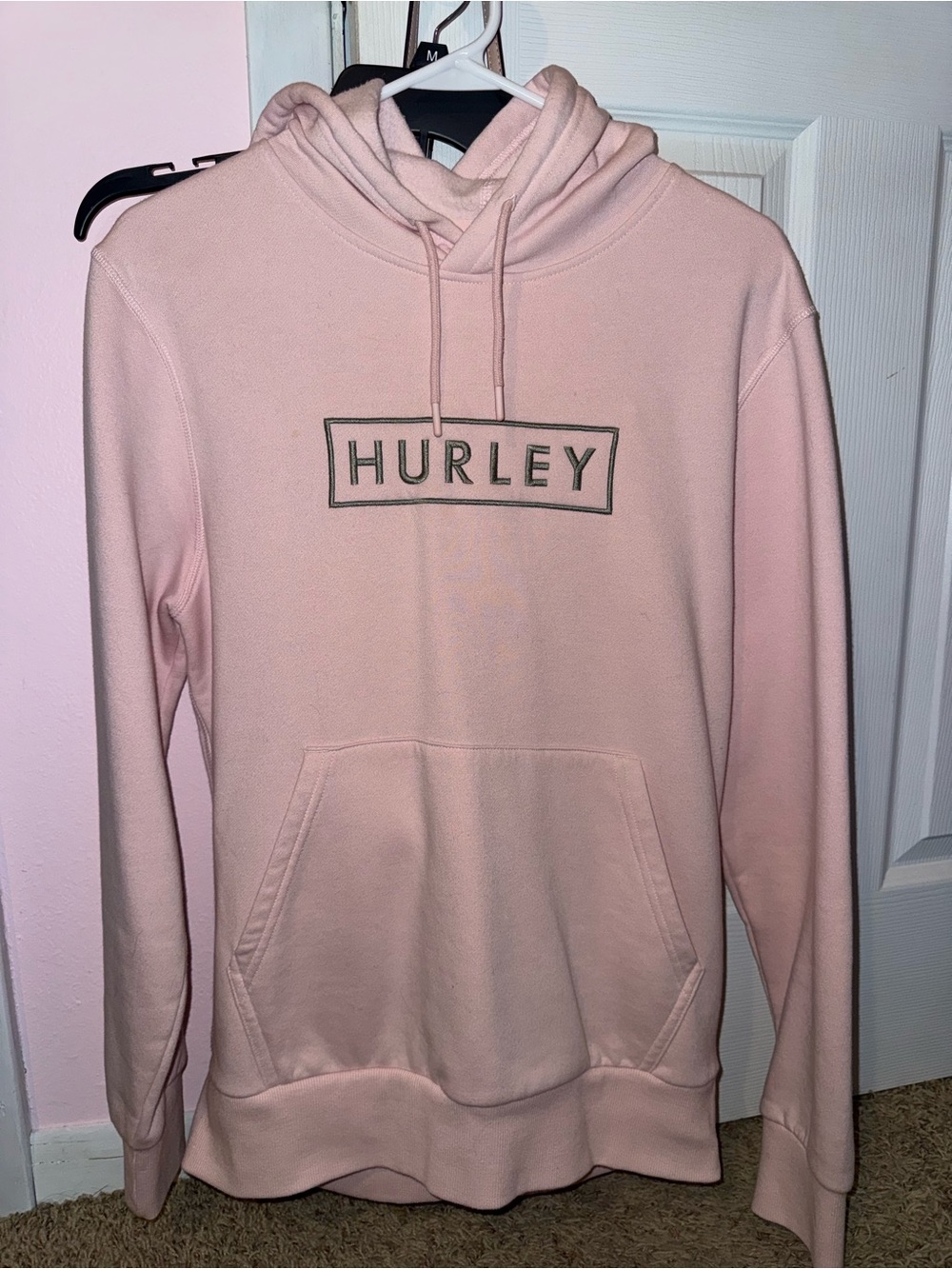 Hurley Men's Pale Pink Crewneck Hoodie Sweatshirt
